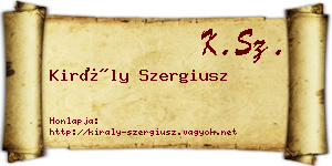Király Szergiusz névjegykártya